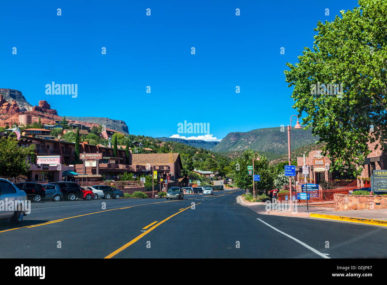 Geschäfte in Sedona Arizona Stockfoto