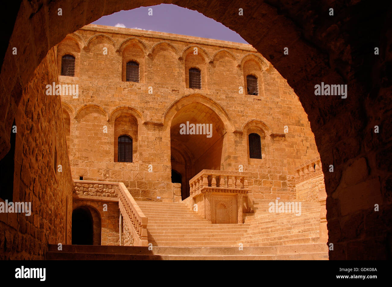 Deyr Ul-Zafaran Kloster, Türkei. Es ist eine wichtige syrisch-orthodoxe Kloster in der Nähe der Stadt Mardin in der Türkei. Das Kloster befindet sich in der Region bekannt als Tur Abdin, das Mutterland des assyrischen/Syrer. Es ist in der Regel besser bekannt unter seinem Spitznamen, Stockfoto