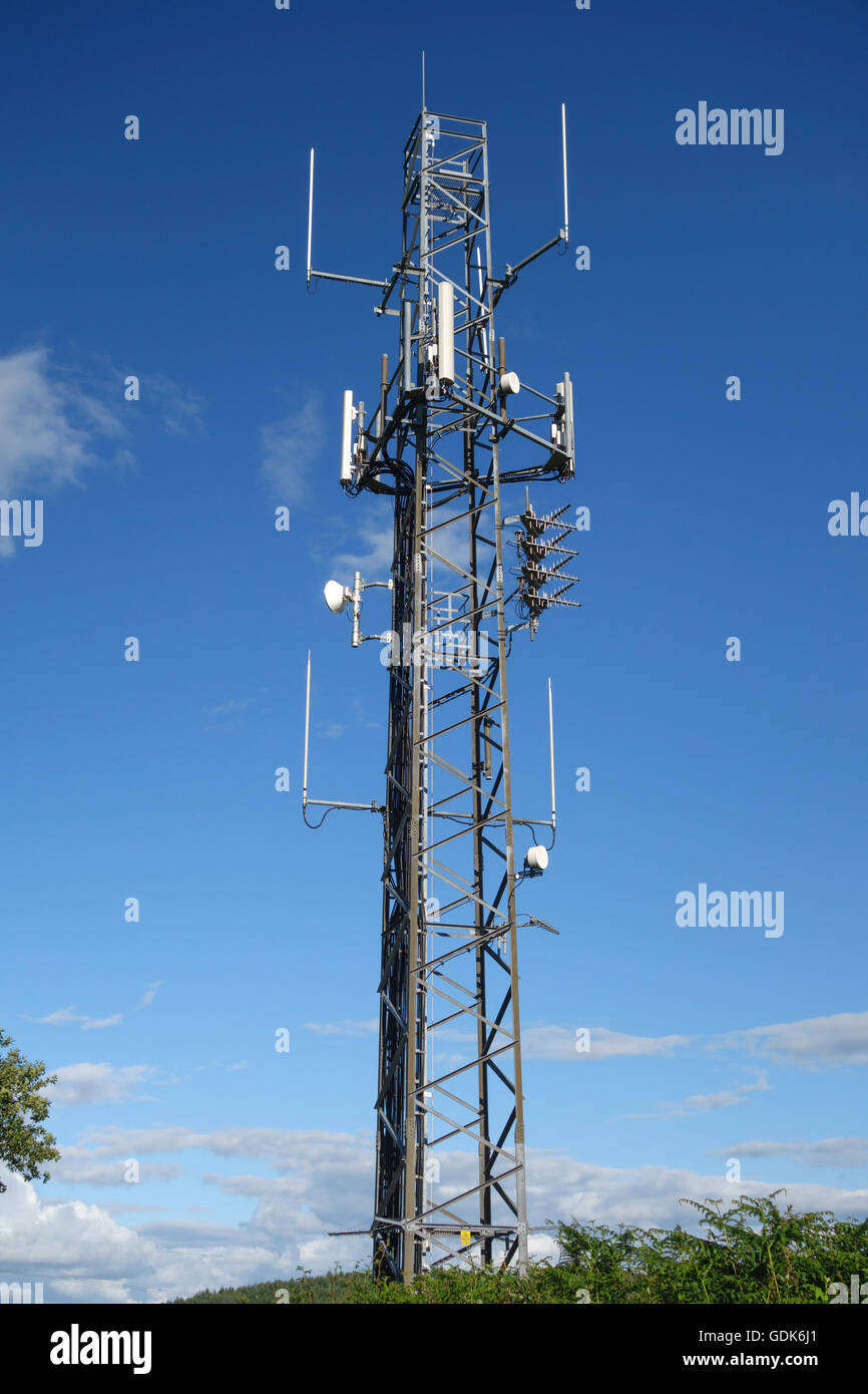 Herefordshire, England. Ein Handy-Mast auf dem Lande Stockfoto