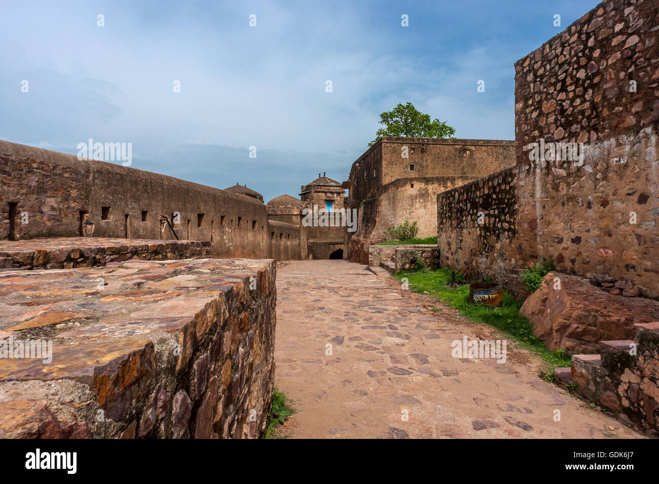 Historischen alten Gebäude des Ranthambhore Fort, Rajasthan Indien. Stockfoto