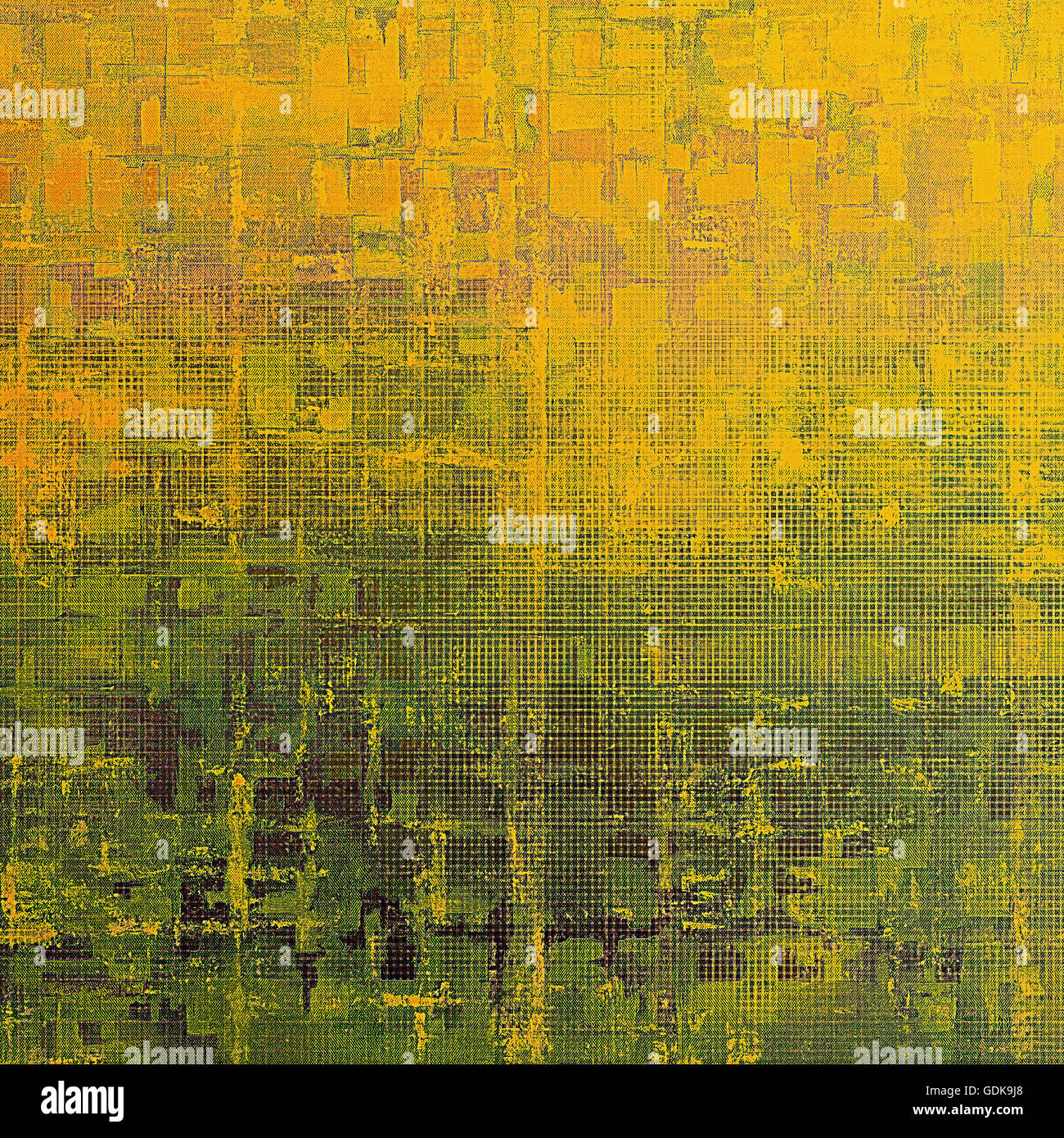 Vintage Textur, alten Stil Frame Dekoration mit Grunge grafischen Elementen und verschiedenen Farben Muster: gelb (Beige); Braun; Grün; rot (Orange) Stockfoto
