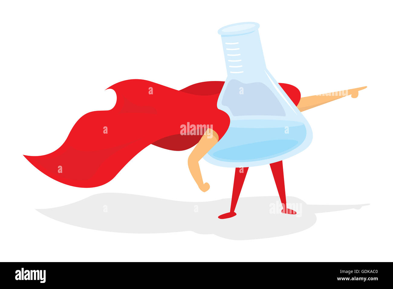 Cartoon-Illustration der Reagenzglas Wissenschaft Superhelden Stockfoto