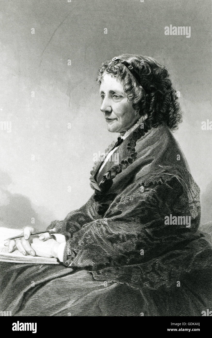 Harriet Beecher Stowe, US-amerikanischer Abolitionist und Autor von Onkel Toms Hütte. Stockfoto