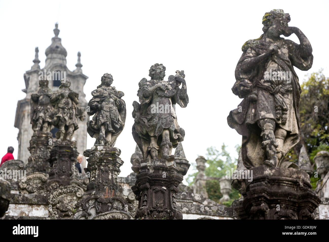 Statuen mit den Sinnen, Bom Jesus Monte, Heiligtum von Braga, Braga, Distrikt Braga, Portugal, Europa, Reisen, Stockfoto