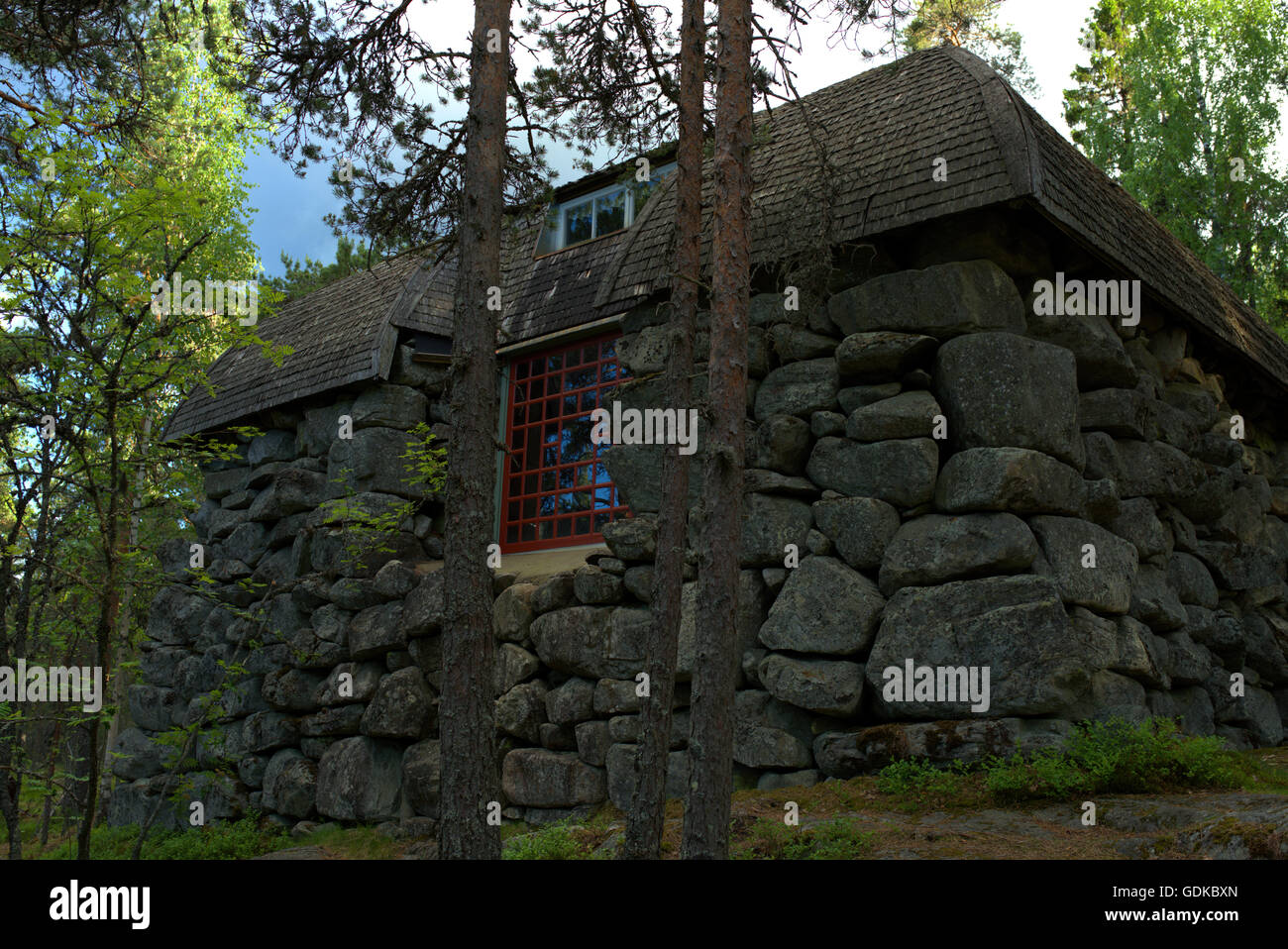 Stein-Schloss von Pirunvuori in Sastamala, Finnland Stockfoto