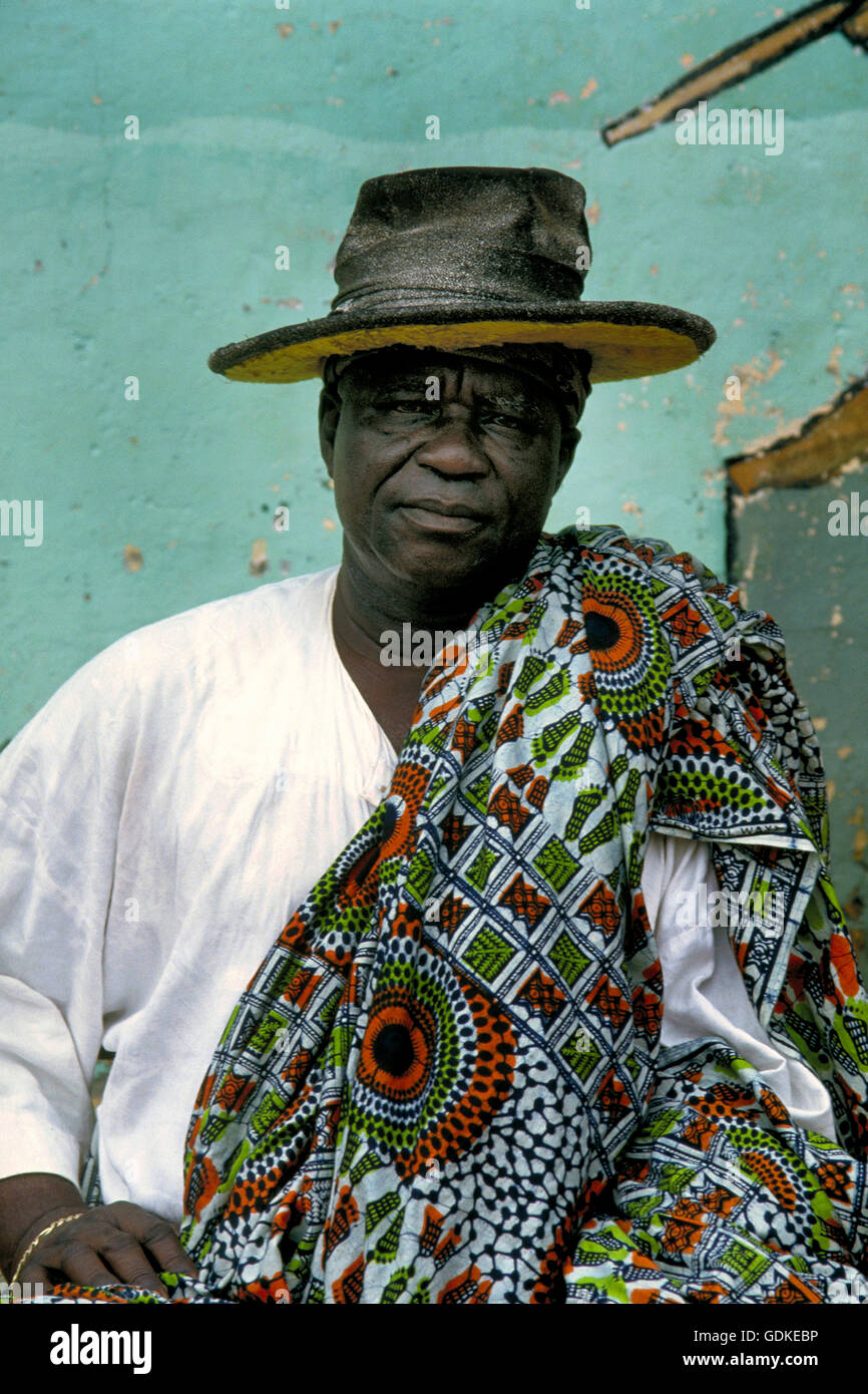 Der Voodoo-Papst, genannt "Hounan". Der gegenwärtige Papst ist Hounon Dogba Dodu. Ouidah. Benin Stockfoto
