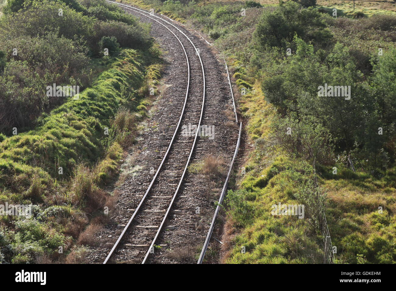 Eisenbahn Schienen Landschaft Züge Lokomotiven Stockfoto