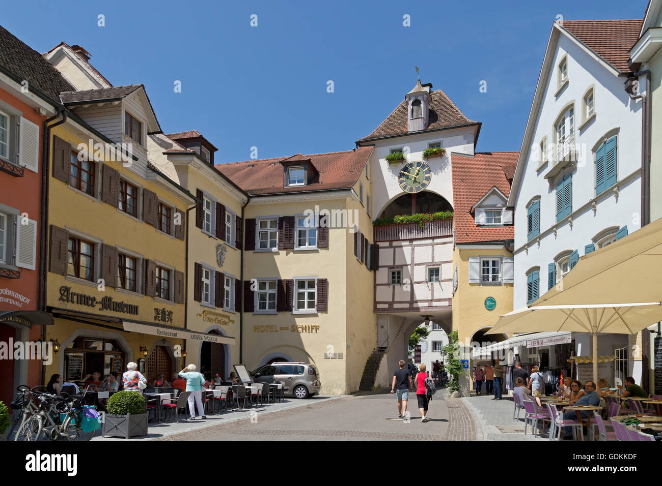 Stadttor, Unterstadt, Meersburg, Bodensee, Baden-Württemberg, Deutschland Stockfoto