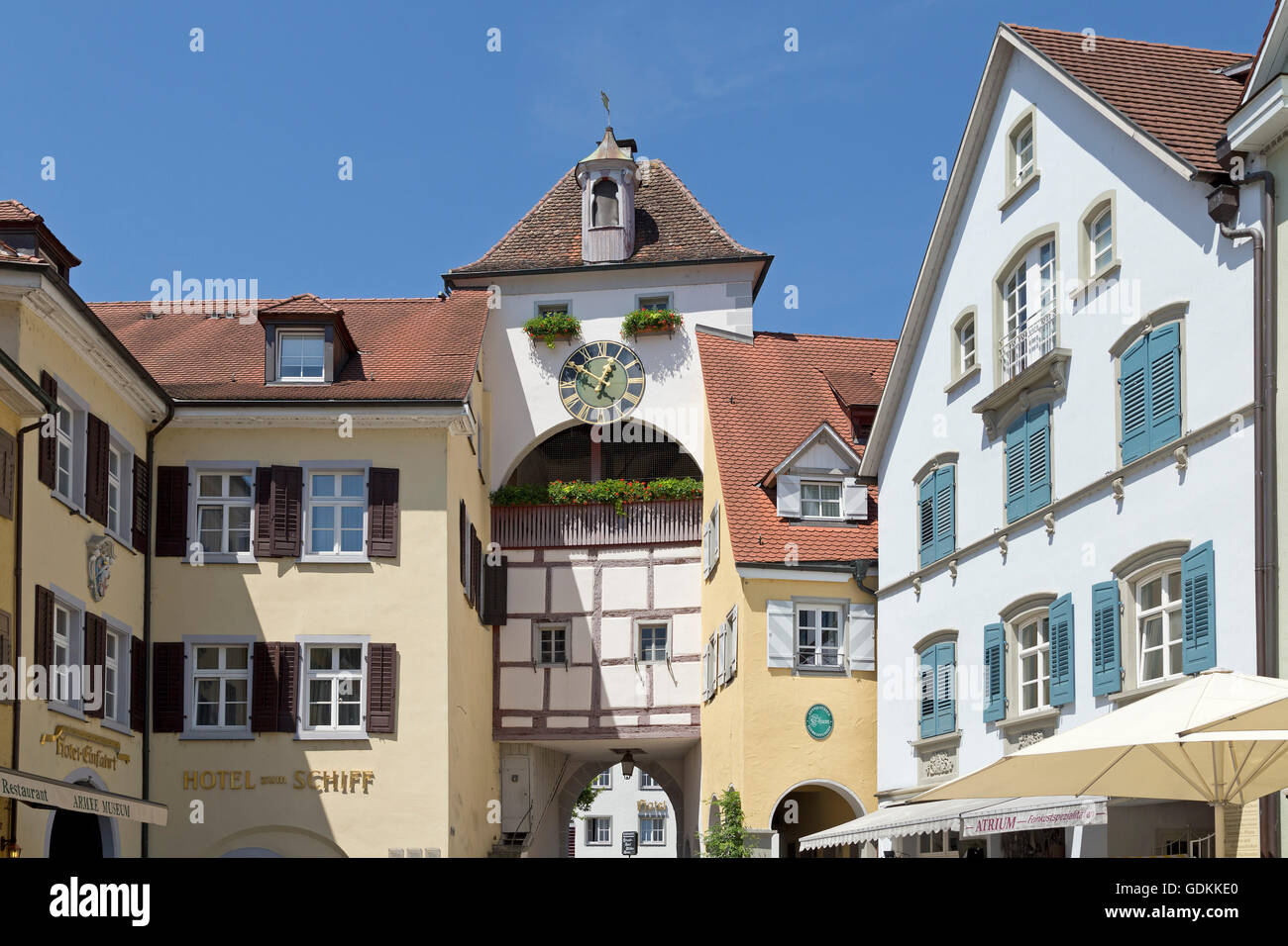 Stadttor, Unterstadt, Meersburg, Bodensee, Baden-Württemberg, Deutschland Stockfoto
