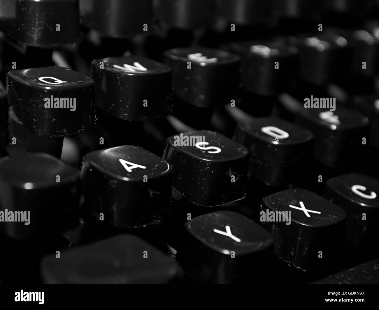 Kunststoff Tastatur ein Vintage Schreibmaschine Stockfoto