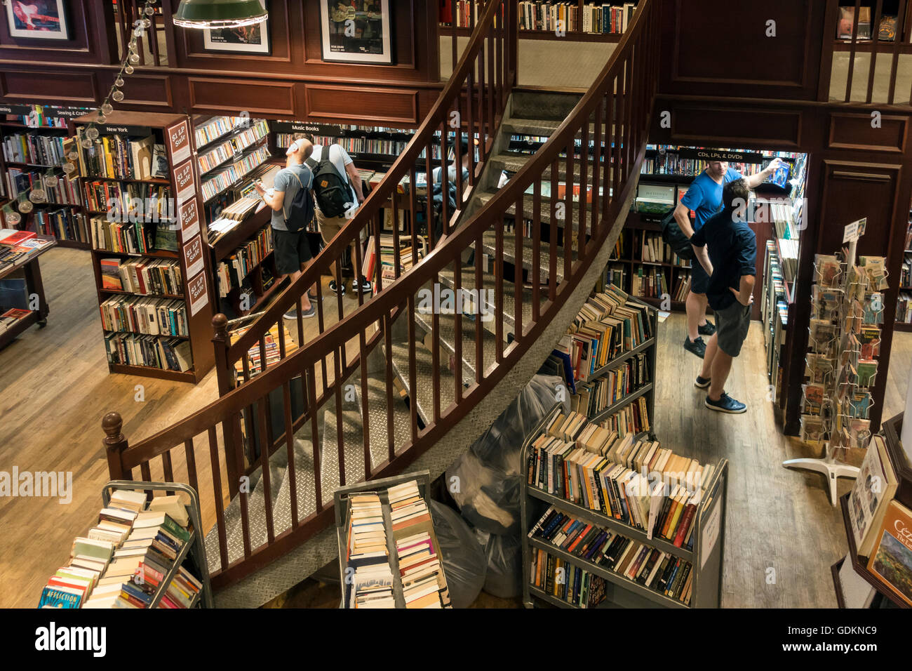 Gehäuse arbeitet, Buchladen und Café in Soho, New York City Stockfoto