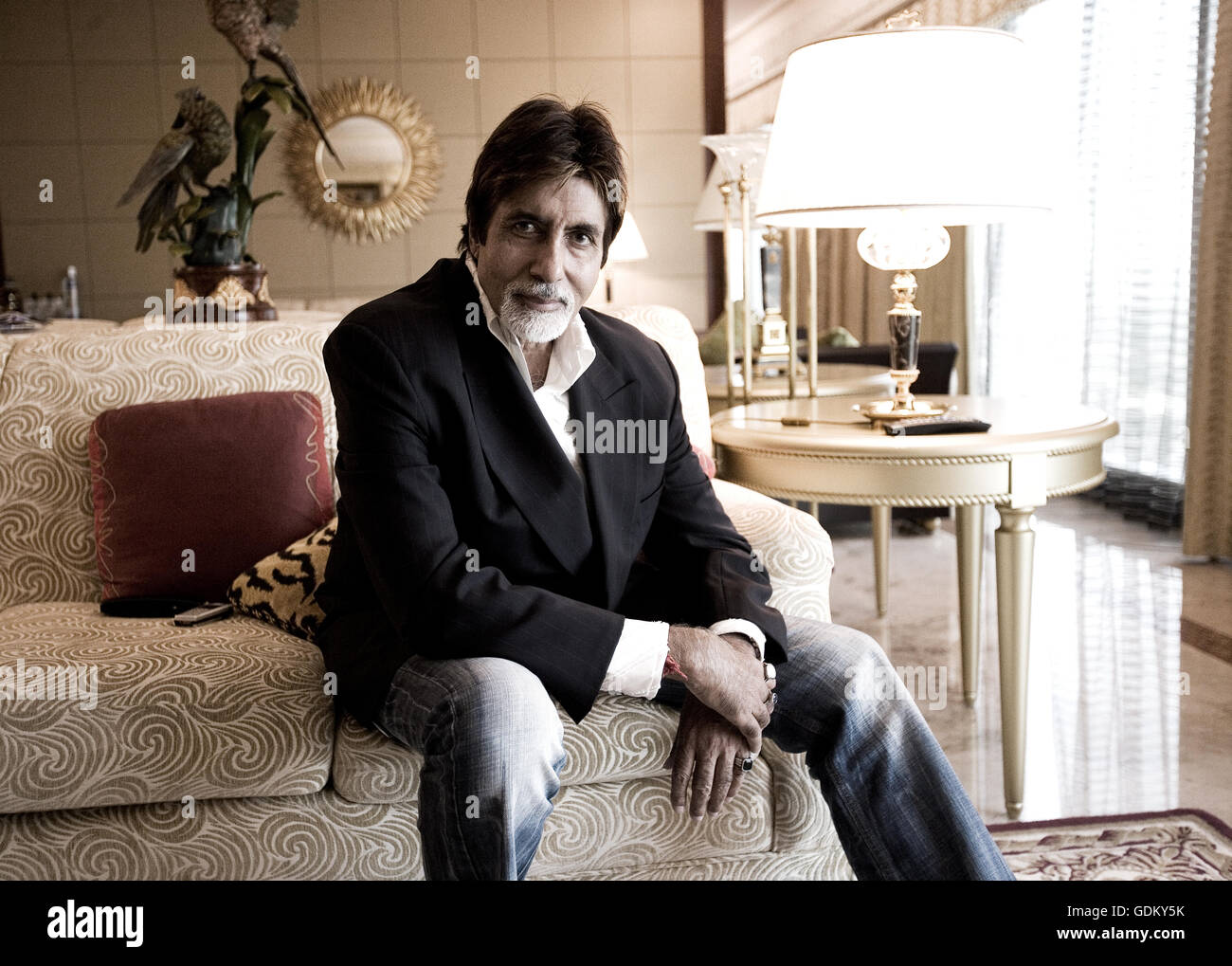 Foto-Shooting mit Amitabh Bachchan, Dubai, Vereinigte Arabische Emirate. Stockfoto