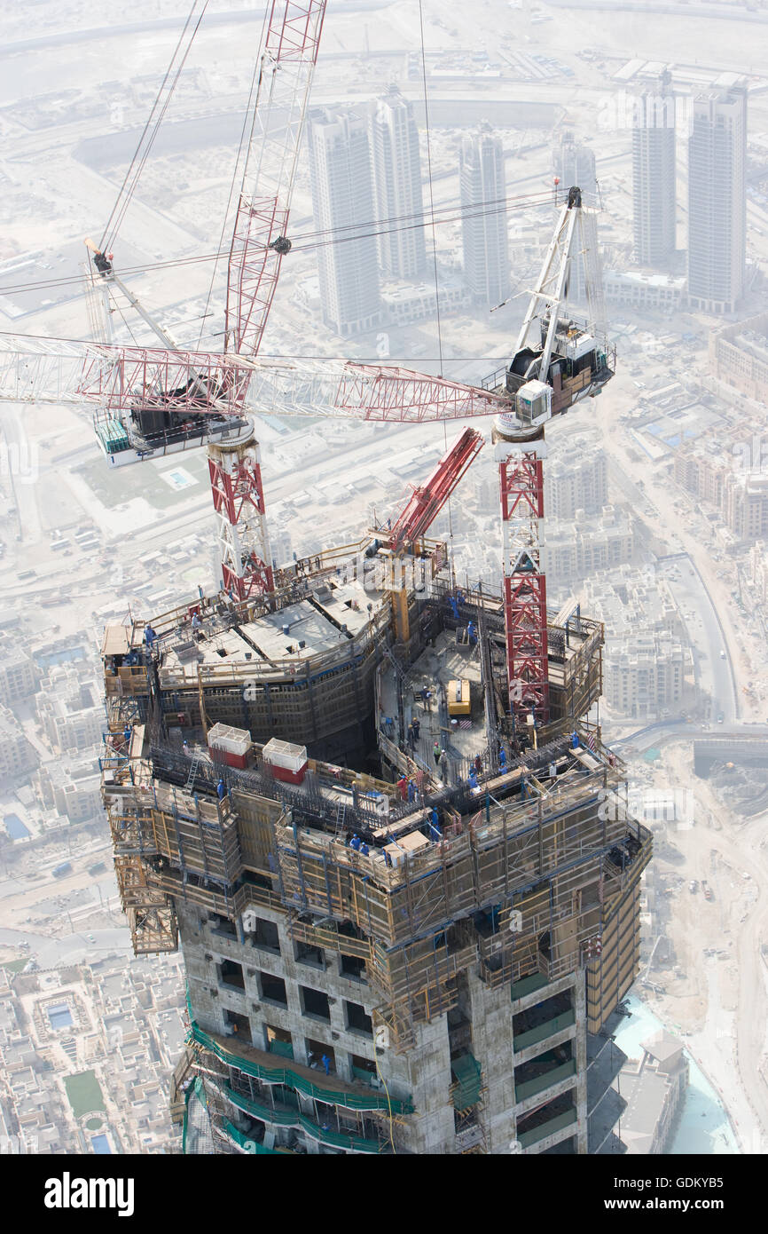 Bau des Burj Khalifa, Dubai, VAE Stockfotografie - Alamy