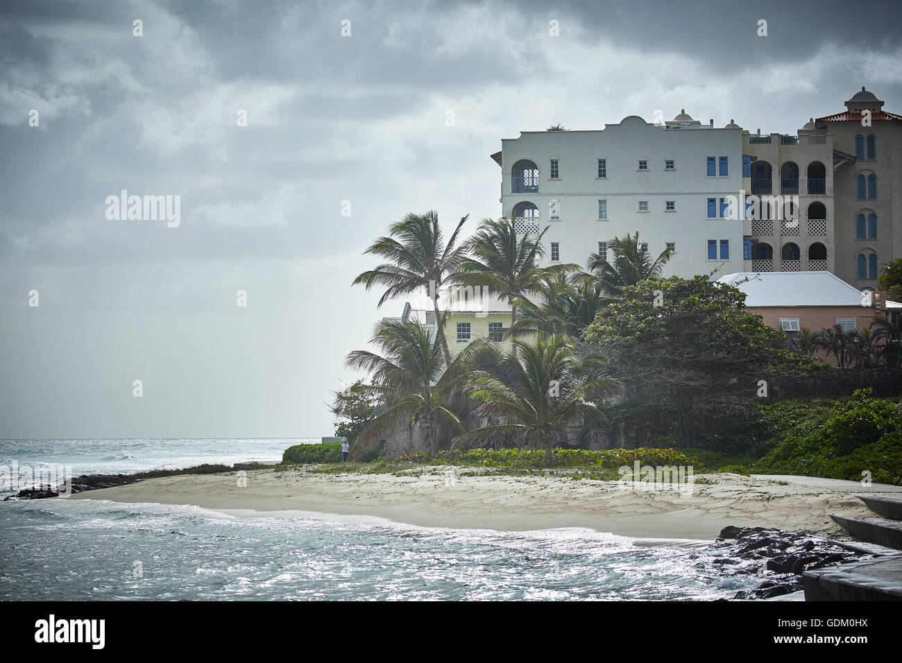 Die kleinen Antillen Barbados Pfarrkirche Sankt Michael Westindien Hauptstadt Bridgetown Rockley Worthing Bereich Strandhotel auf Strand coa Stockfoto