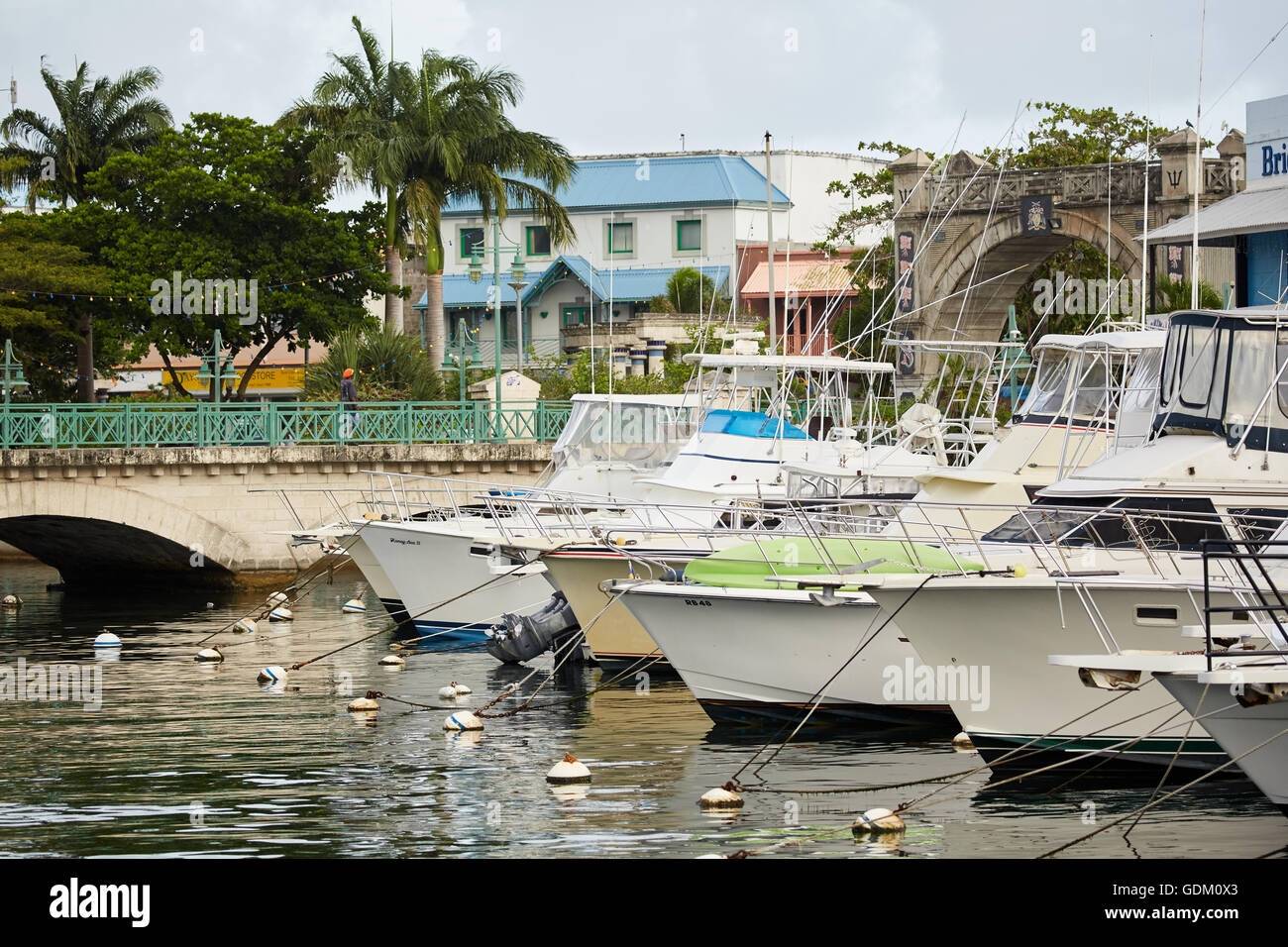 Die kleinen Antillen Barbados Pfarrkirche Saint Michael West Indies Bridgetown Careenage Marina boat Yaught Harbour Yacht Eleganz sal Stockfoto