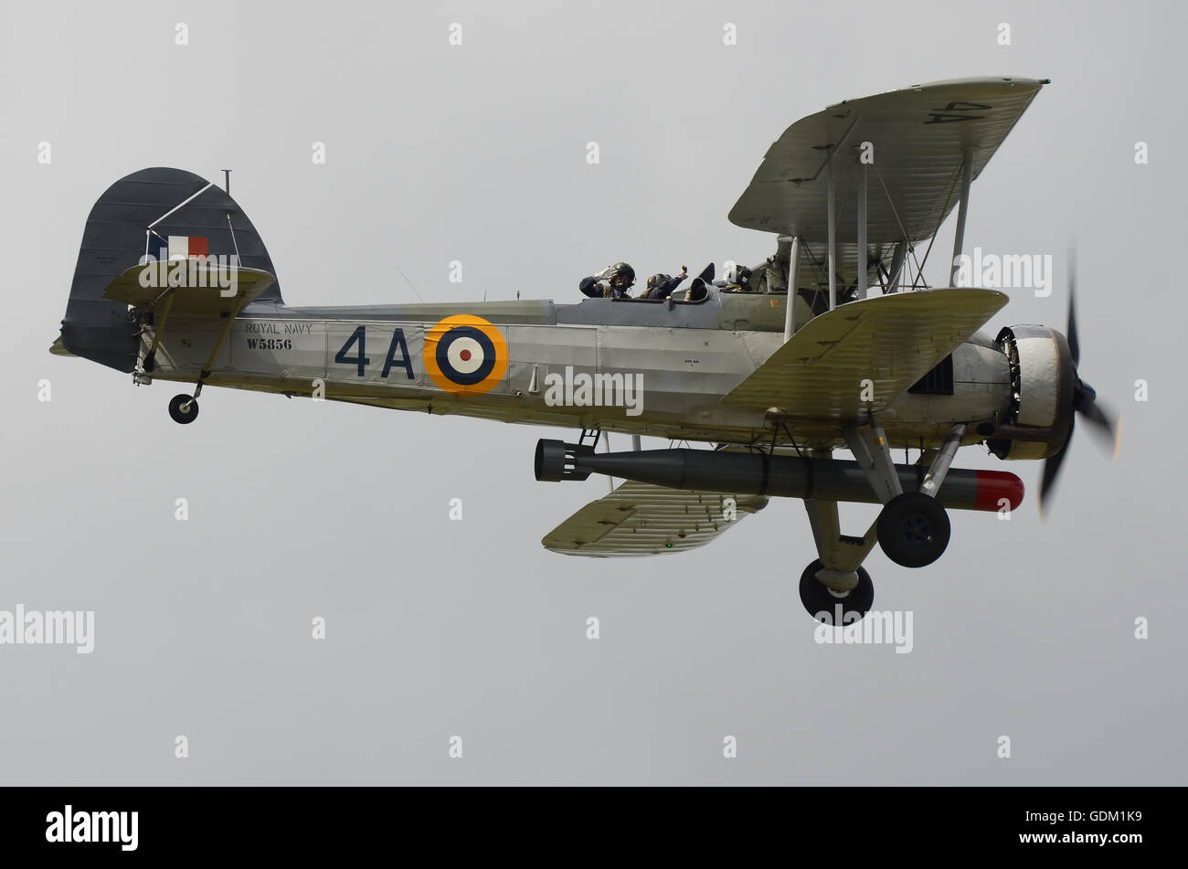 Die Fairey Swordfish war ein Doppeldecker-Torpedobomber designed by Fairey Aviation Company für die Fleet Air Arm (Royal Navy) Stockfoto