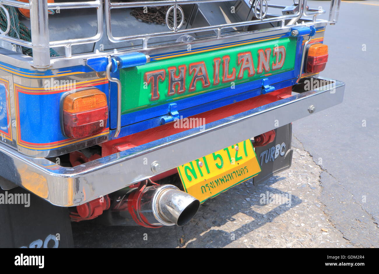 Berühmten Tuk-Tuk parkte auf der Straße in Bangkok Thailand. Stockfoto