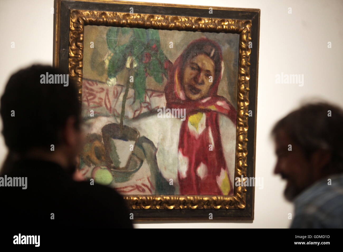 19. Juli 2016 - Sammlung des Russischen Museums in Malaga Gastgeber Chagall und seiner russischen Zeitgenossen in der Ausstellung sind 17 Werke des Meisters und russische Maler Marc Chagall.Esta Arbeit trägt den Titel "Alla '' Porträt der Frau des Jahres 1910 © Fotos Lorenzo Carnero/ZUMA Draht/Alamy Live News Stockfoto