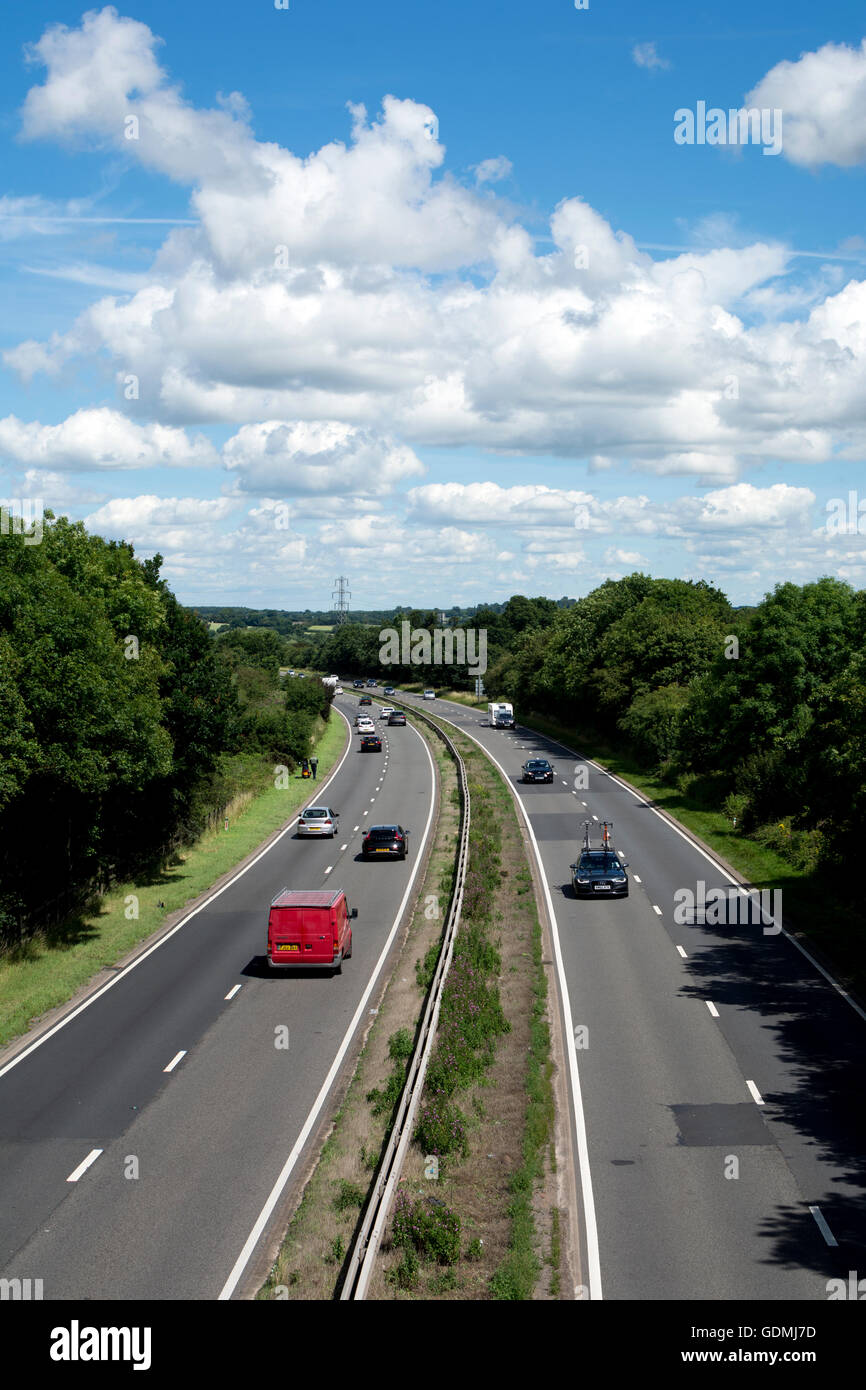 A46-Straße in der Nähe von Warwick, Warwickshire, England, UK Stockfoto