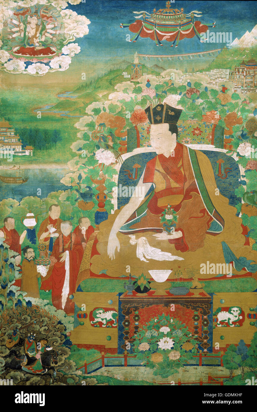 Der neunte Karmapa Wangchug Dorje (1555-1603) Stockfoto