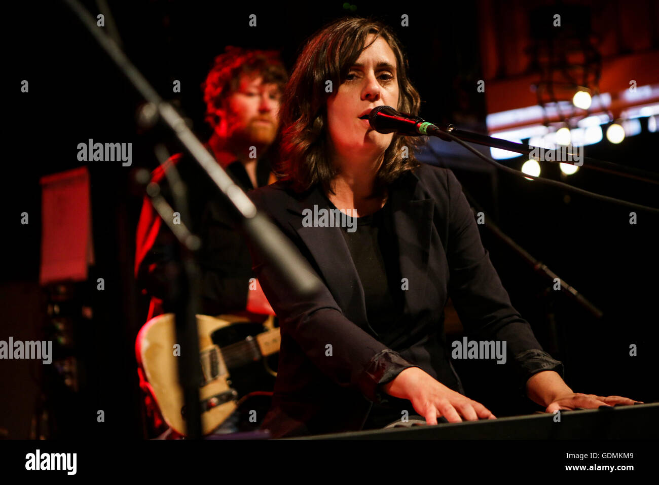 Marie-Eve Roy führt bei dem Festival d'ete de Québec in Québec (Stadt) Sonntag, 10. Juli 2016. Stockfoto