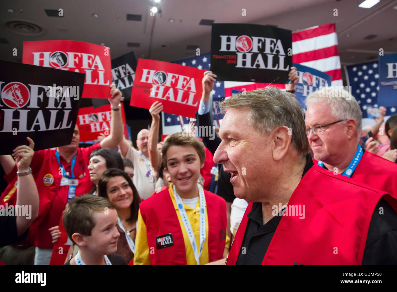 Las Vegas, Nevada - Teamsters Präsident James Hoffa Jr. bei einer Kundgebung unterstützt seine Wiederwahl während. Stockfoto