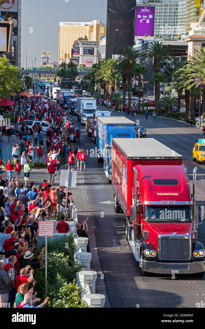 Las Vegas, Nevada - Kutscher LKW Parade auf dem Strip Nominierungswahlen der Union. Stockfoto