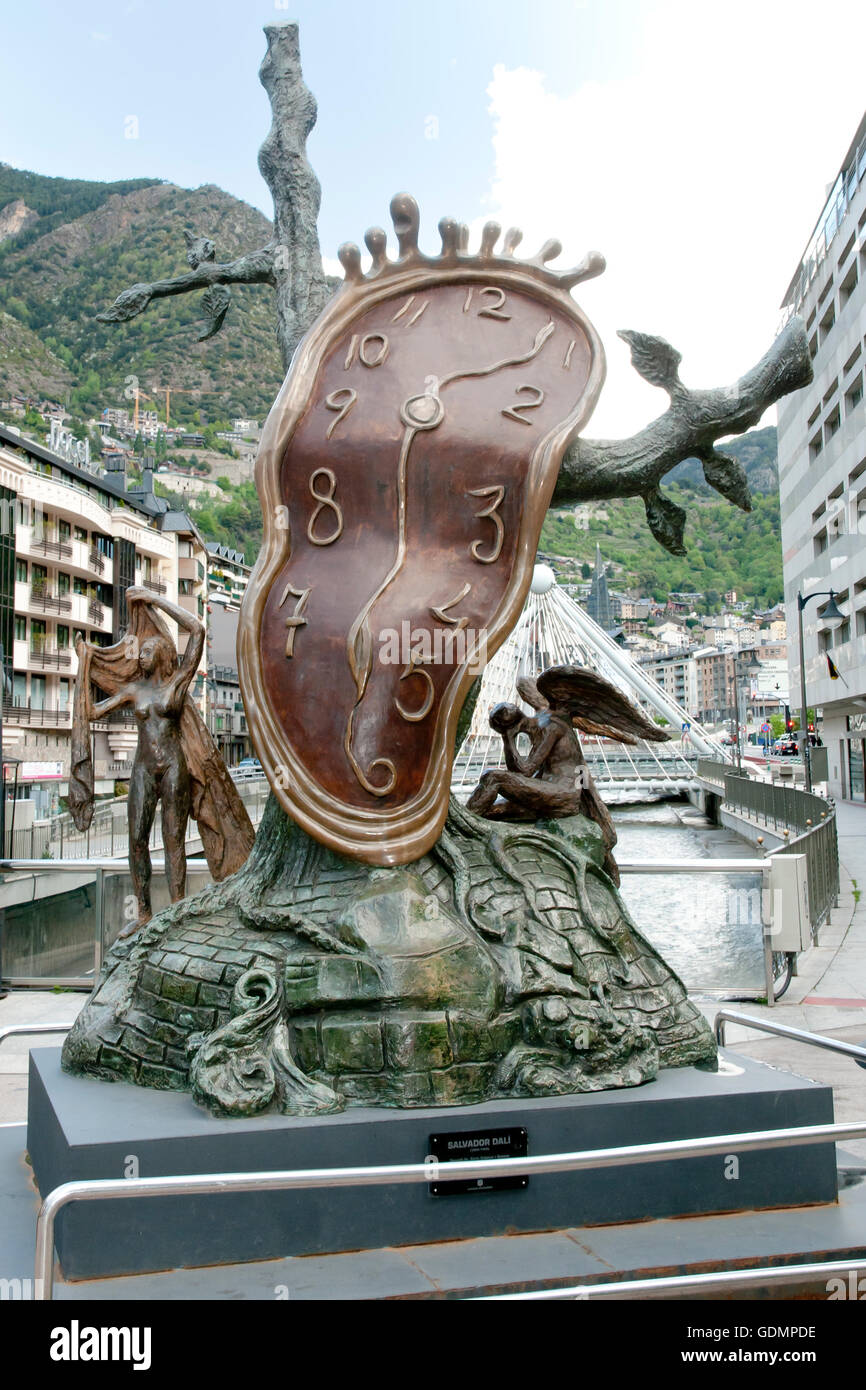 "Adel der Zeit" Denkmal - Andorra La Vella - Andorra Stockfoto