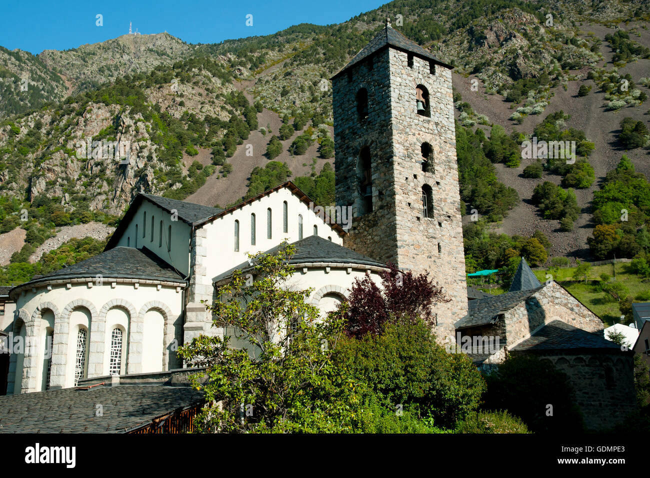 Kirche von Sant Esteve - Andorra Stockfoto