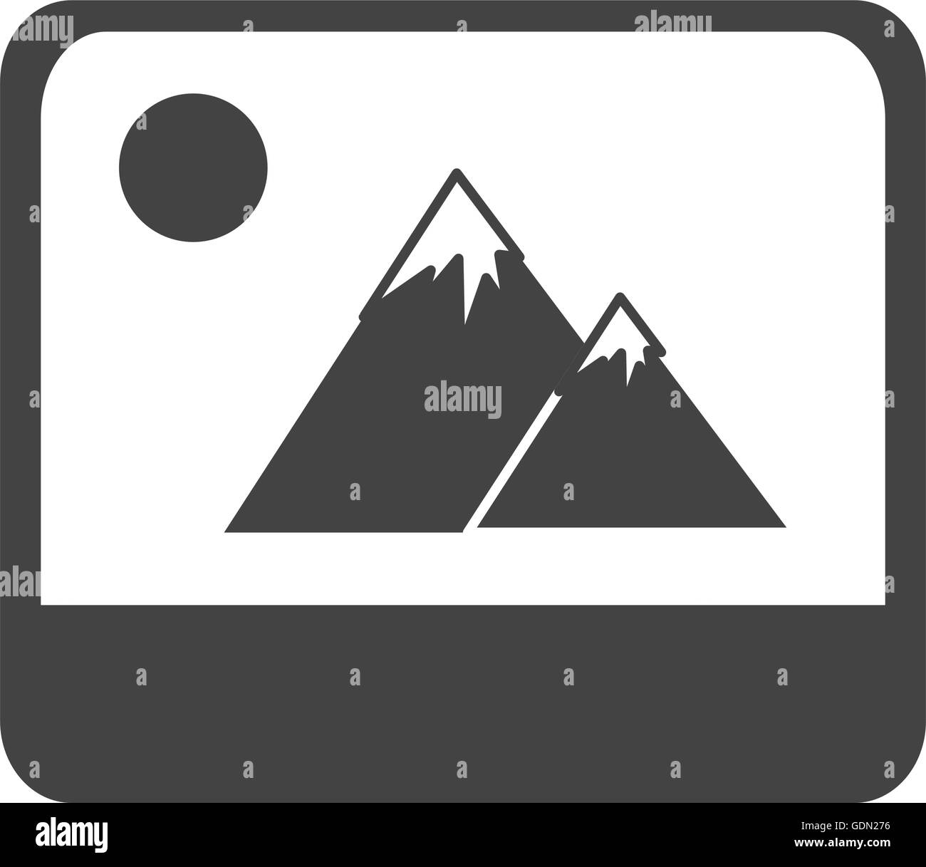 Bild Landschaft mit Bergen und Sonne Stock Vektor