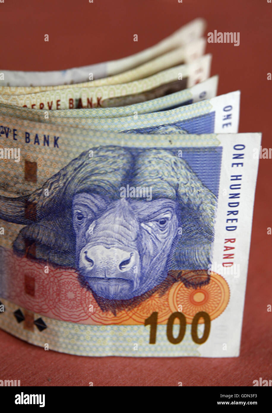 Südafrikanische Währung Rand Stockfoto
