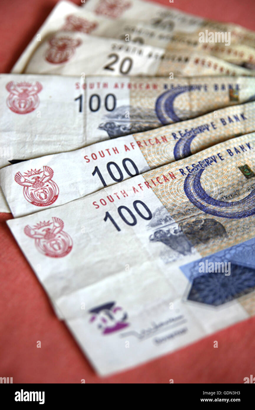 Südafrikanische Währung Rand Stockfoto