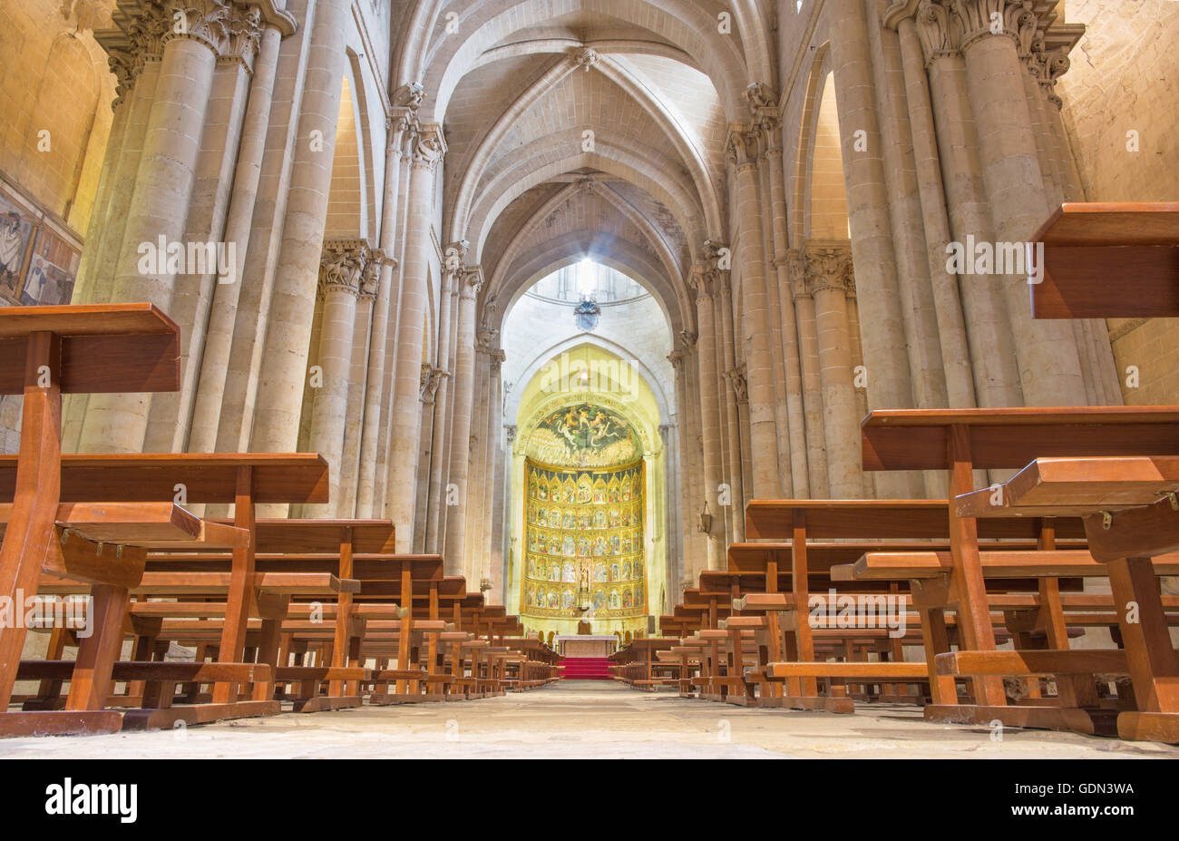 SALAMANCA, Spanien, APRIL - 16, 2016: Die gotische Hauptschiff alte Kathedrale (Catedral Vieja). Stockfoto