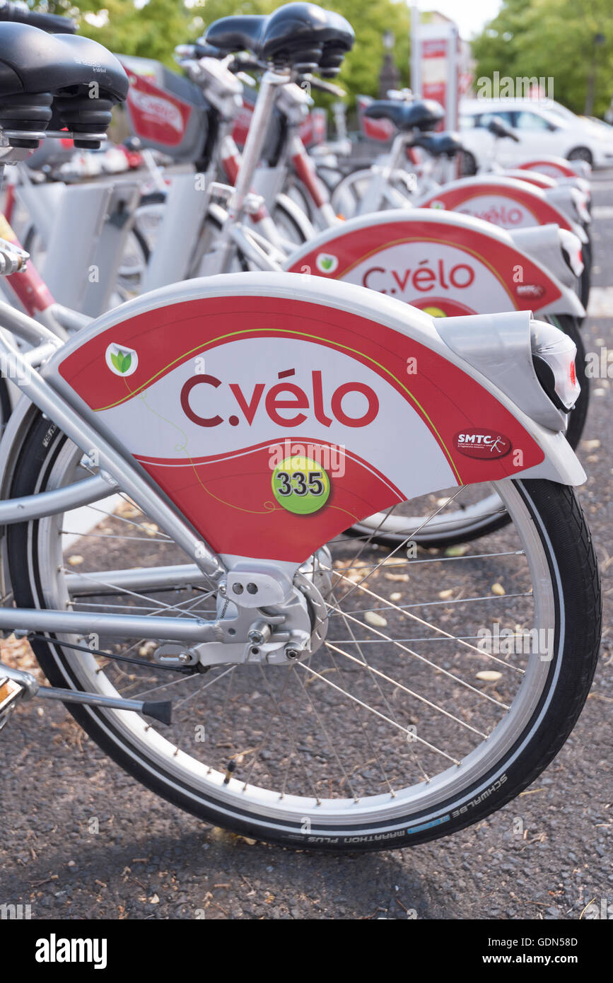 Clermont-Ferrand, Frankreich 13. Juli 2016: Nahaufnahme eines Rades von Cvelo Bike, eine öffentliche Fahrrad-Share-Programm in Clermont-Ferrand Stockfoto