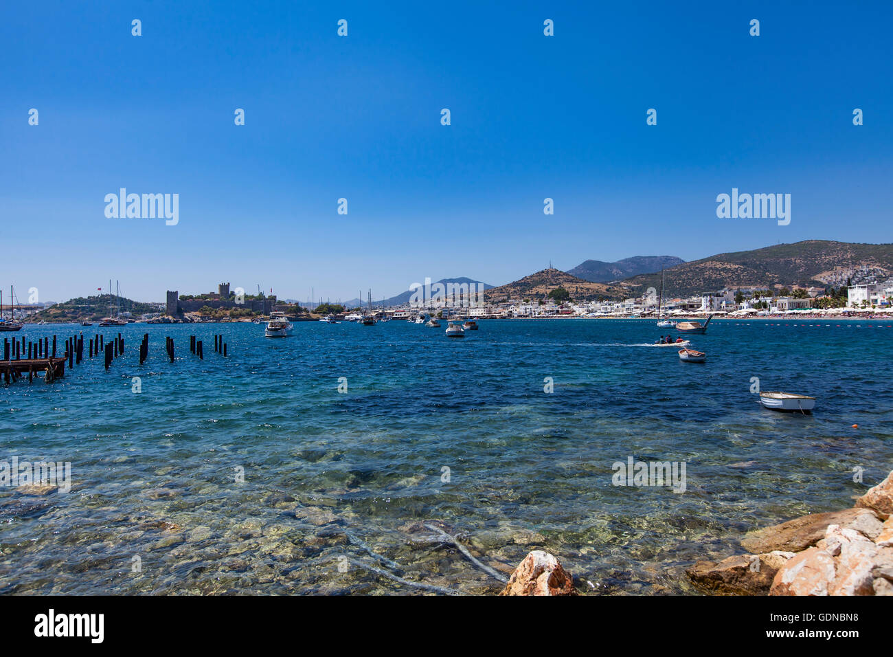 Detail vom Hafen in Bodrum, Türkei Stockfoto