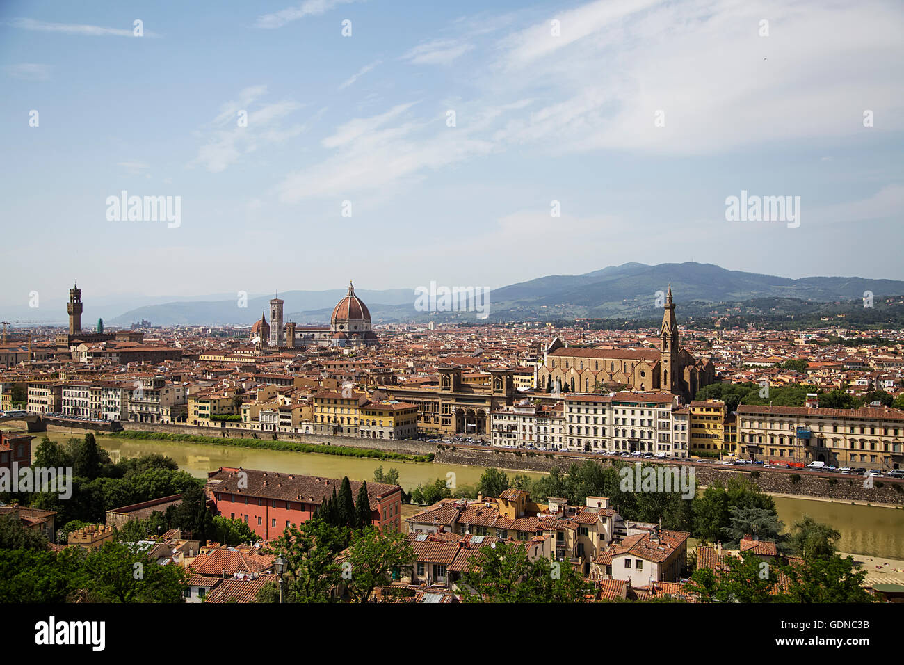 Blick auf die Stadt Florenz in der Toskana, Italien Stockfoto