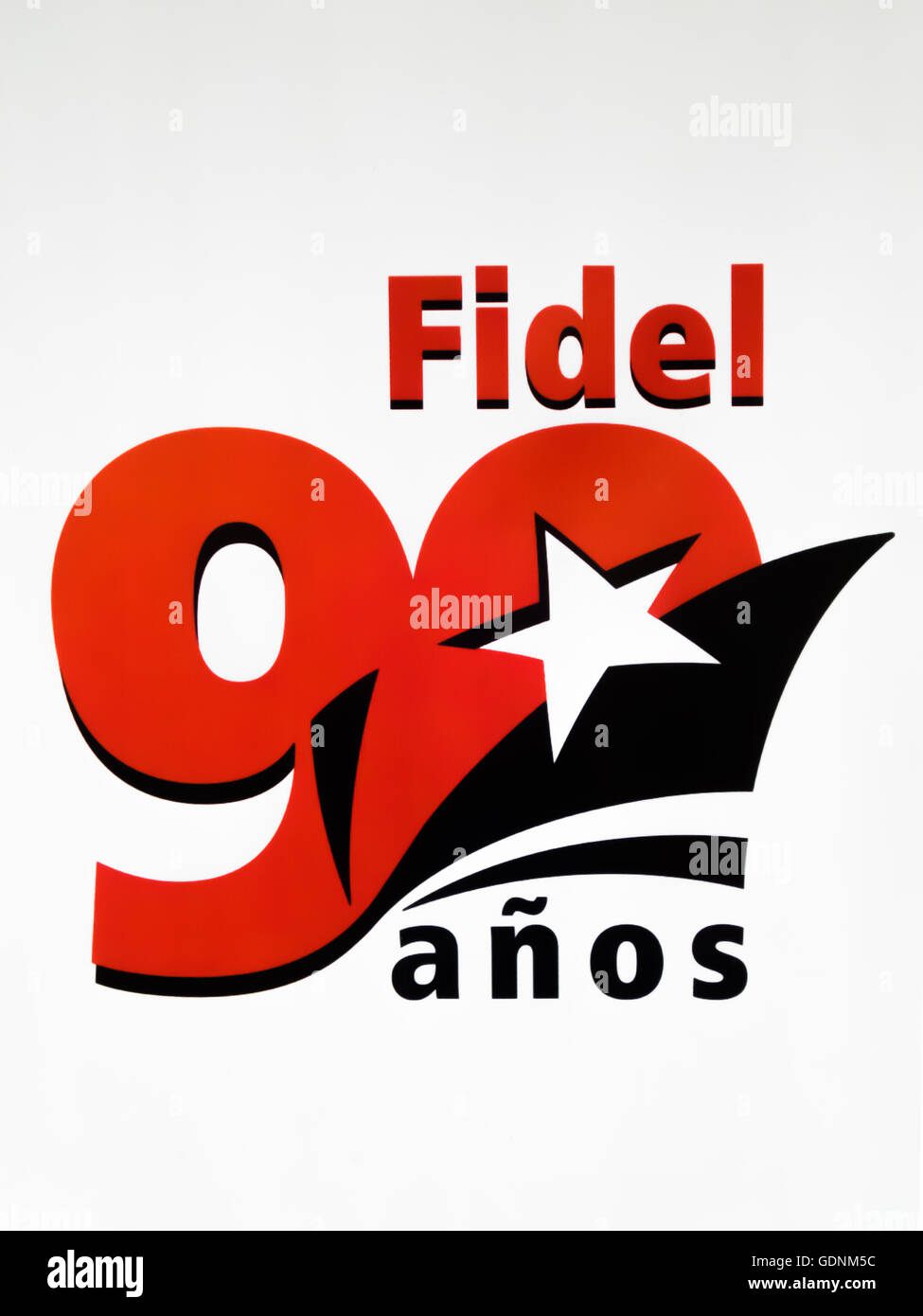Logo für Fidel Castros 90. Geburtstagsfeiern am 13. August 2016 Stockfoto