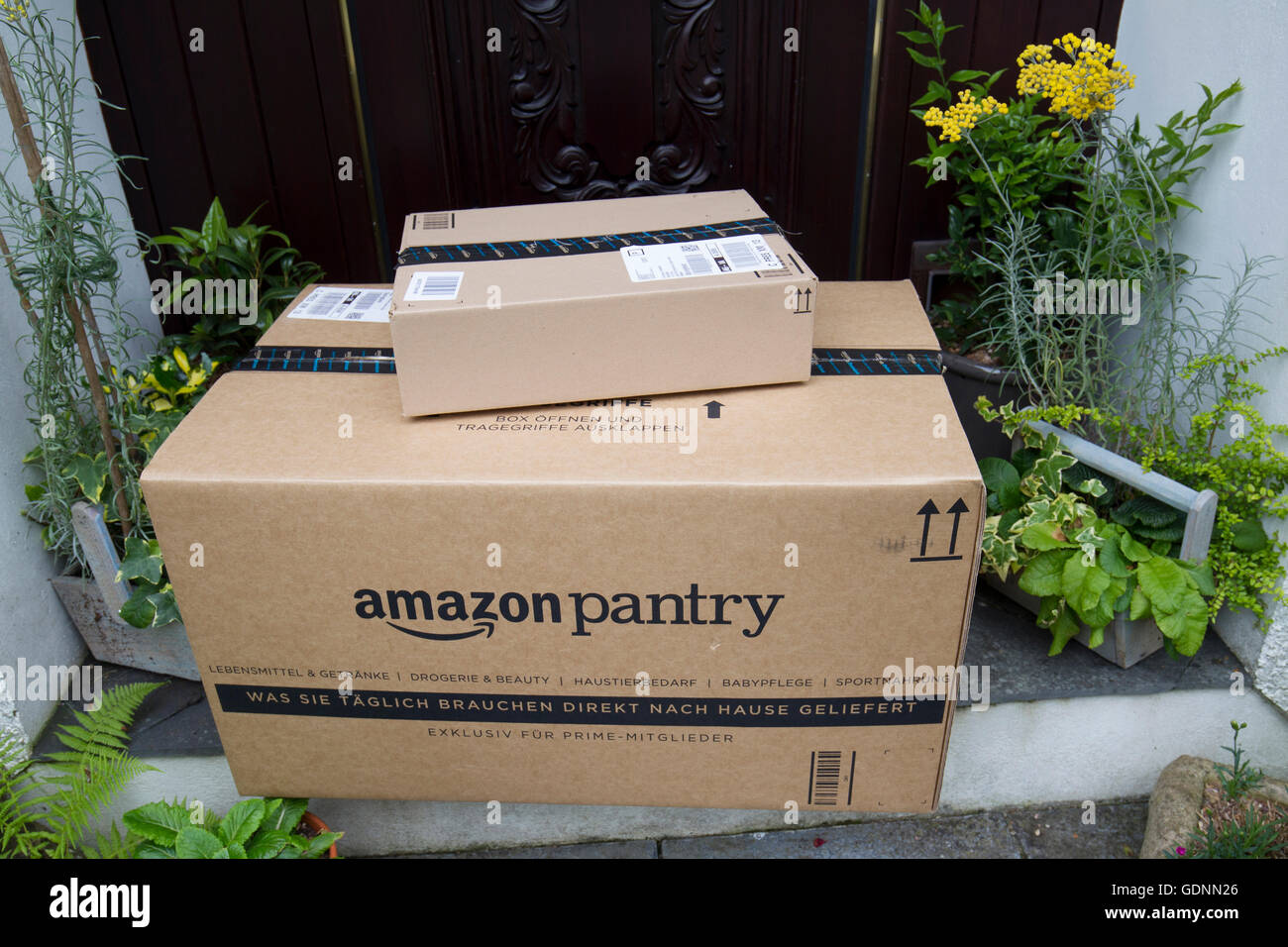 Amazon Pantry ist offen für Prime-Mitglieder im Vereinigten Königreich, die eine jährliche von £79 Gebühr Stockfoto