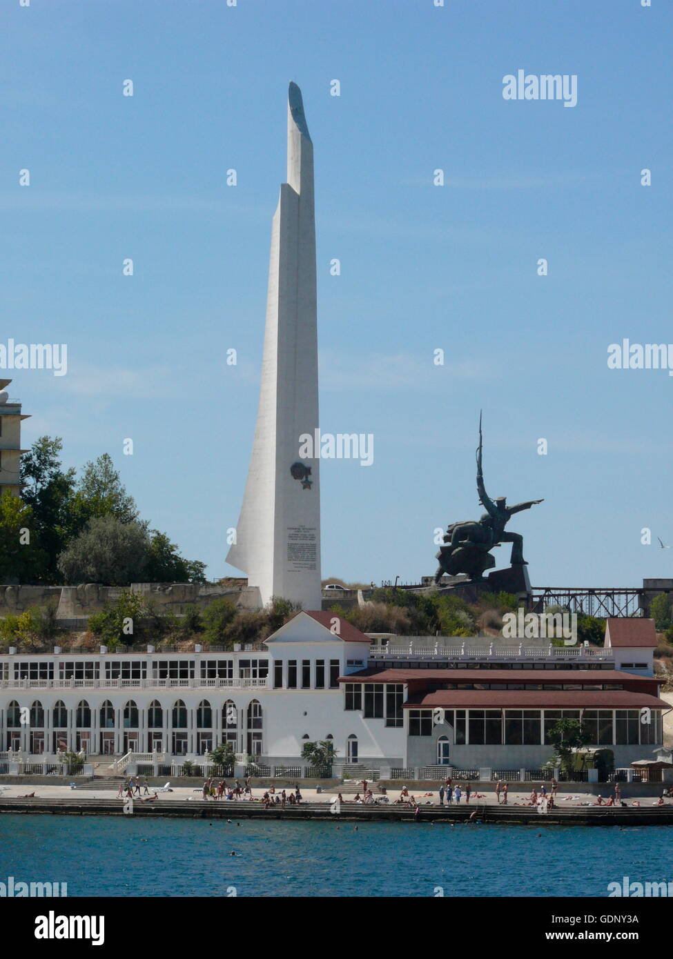 Geographie/Reisen, Ukraine, Sewastopol, Memorial Obelisken für die russische Marine in t er Port, Additional-Rights - Clearance-Info - Not-Available Stockfoto