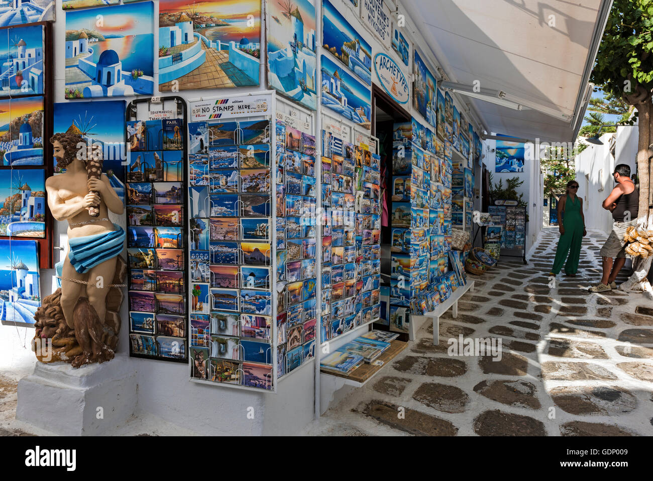 Ein Geschäft in Mykonos-Stadt. Stockfoto