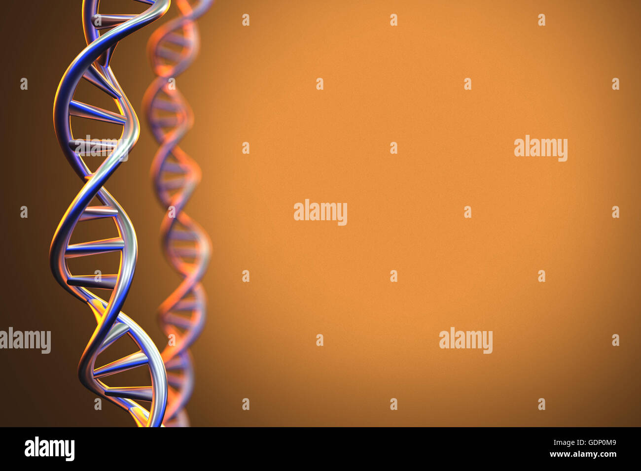 3D Darstellung der DNA-Struktur der menschlichen Hintergrund. Stockfoto
