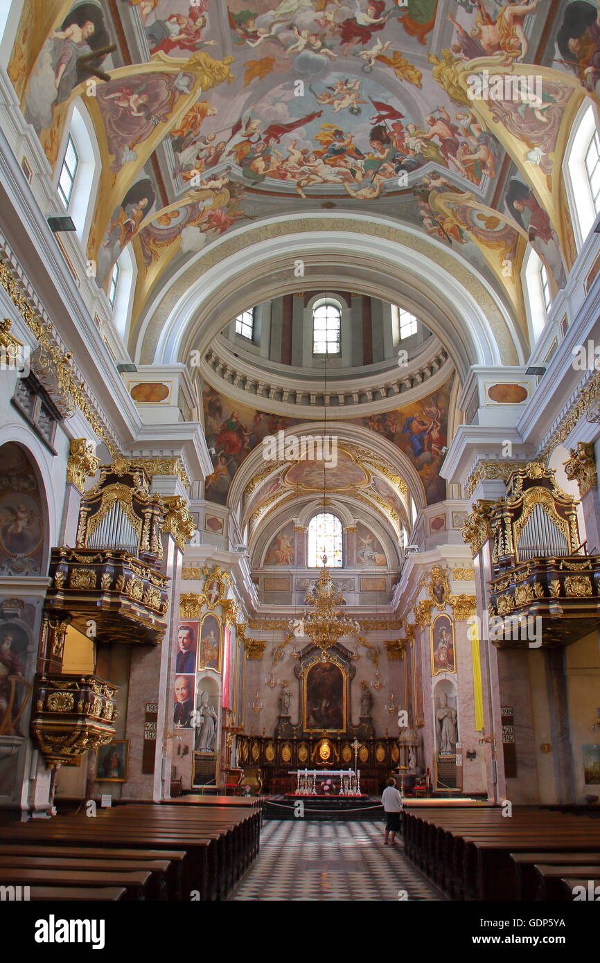 Das Innere der St. Nikolaus-Kathedrale, Ljubljana, Slowenien Stockfoto