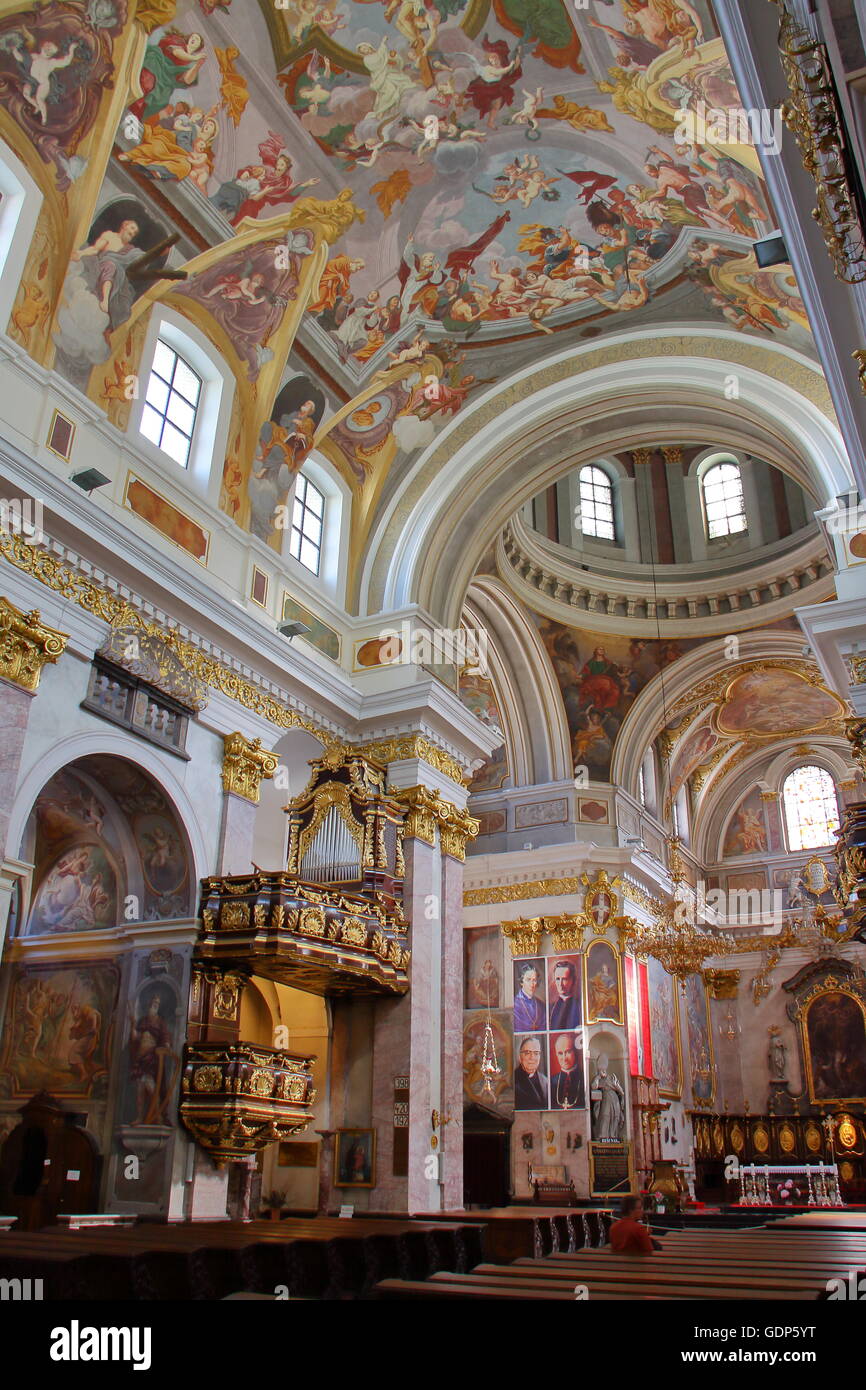 Das Innere der St. Nikolaus-Kathedrale, Ljubljana, Slowenien Stockfoto