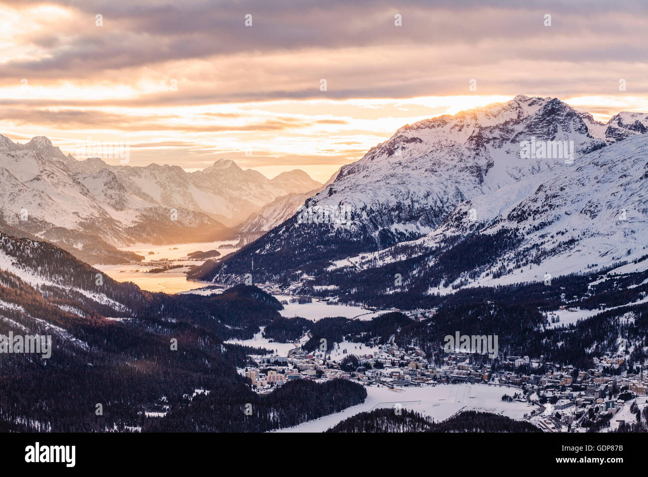 Winterlandschaft, Engadin, Schweiz Stockfoto