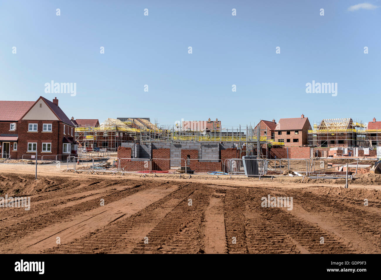 Ansicht einer Wohnanlage auf der Baustelle Stockfoto