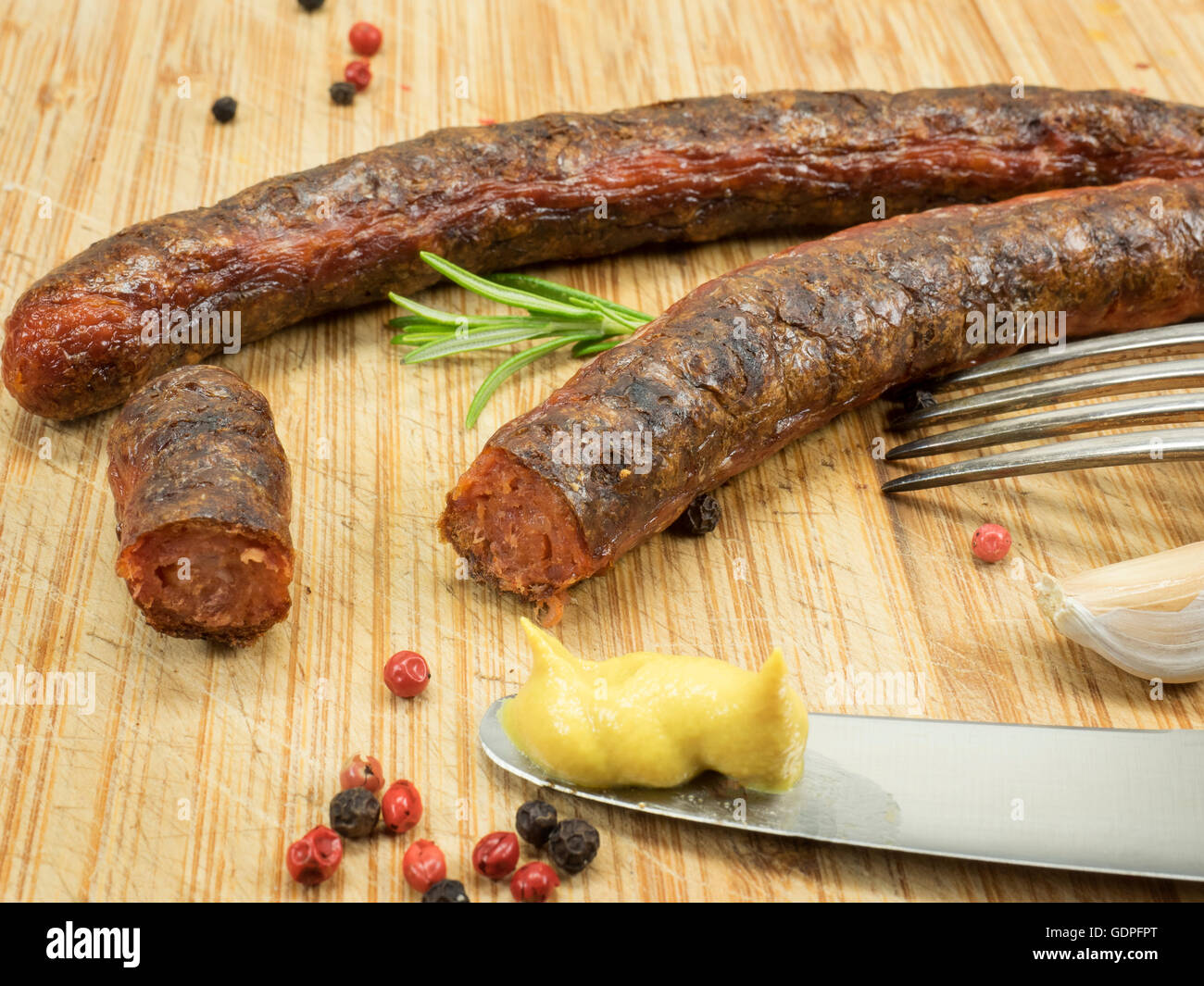 Grill-Wurst - merguez Stockfoto