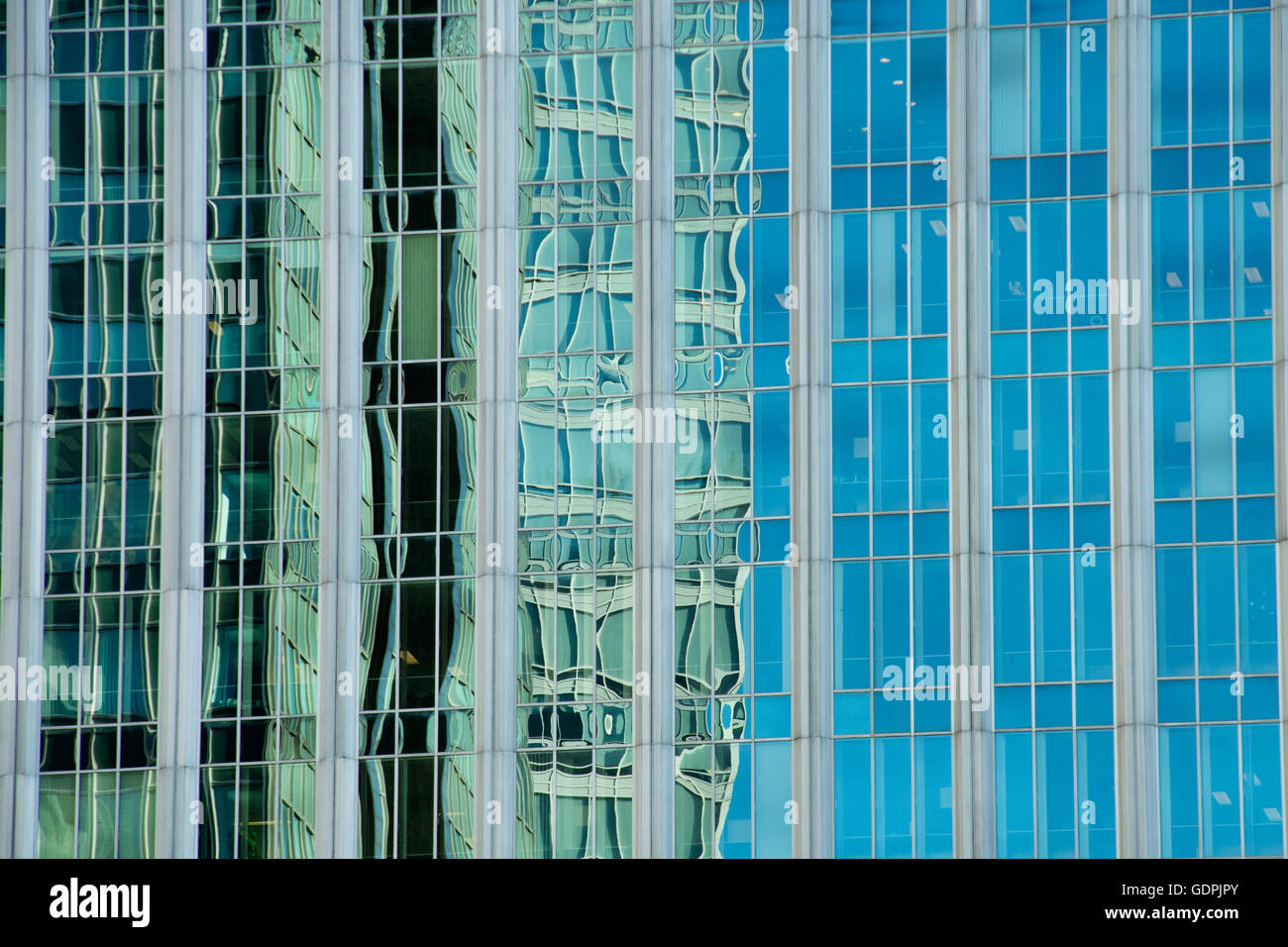 Wolkenkratzer Fenster Reflexionen, Vancouver BC, Kanada Stockfoto