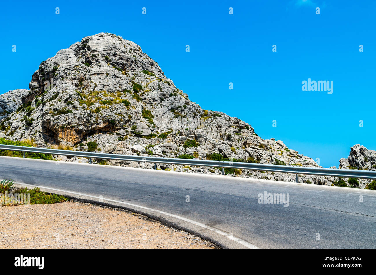 Straße nach Sa Calobra in Serra de Tramuntana - Gebirge in Mallorca, Spanien Stockfoto