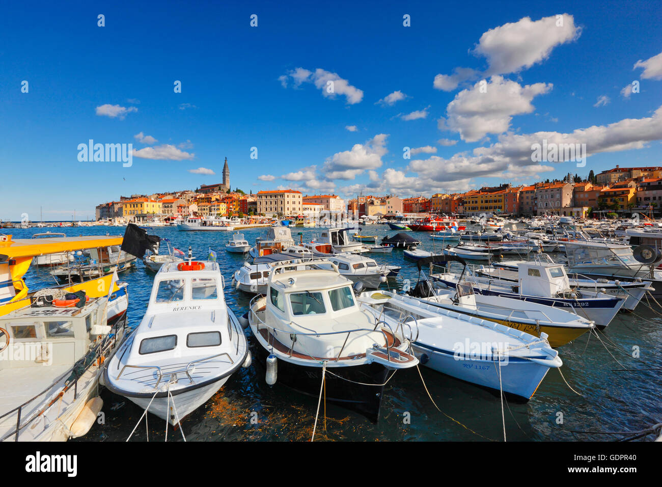 Hafen von Rovinj Stockfoto