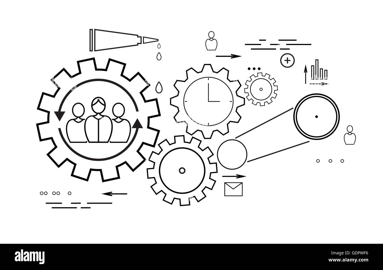 Moderne Teamarbeit Konzept Stock Vektor